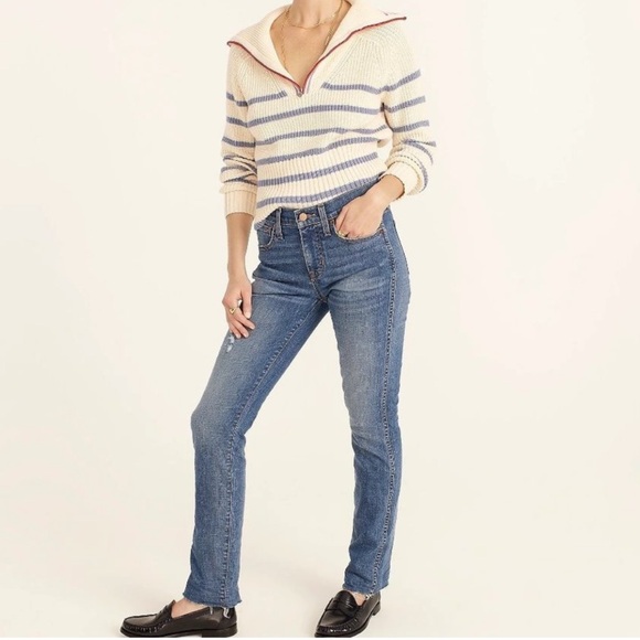 {J. Crew} 9" Vintage Slim Straight in Tilda Wash Tapered Stretch Denim Jeans - Picture 1 of 8